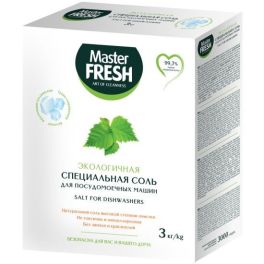 Master FRESH ЭКОлогичная СПЕЦИАЛЬНАЯ соль для п/м машины гранулир, беленая, крупнокристаллич, 3кг С0