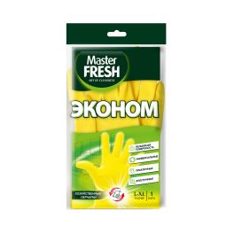 Master FRESH ЭКОНОМ хозяйственные перчатки (латексные), 1 пара (большой размер L/XL) С0006058 1/100