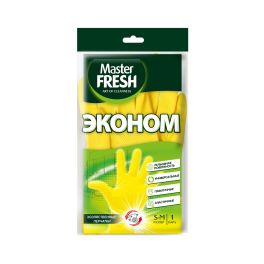 Master FRESH ЭКОНОМ хозяйственные перчатки (латексные), 1 пара (средний размер S/M) С0006057 1/100