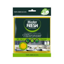Master FRESH Супер-впитывающие салфетки для уборки (100% вискоза), 30*34см, 3 шт С0006056 1/45