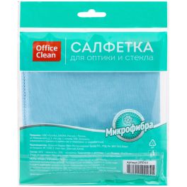 OfficeClean Салфетка для оптики и стекла , плотная микрофибра, 30*30см, синяя 275763