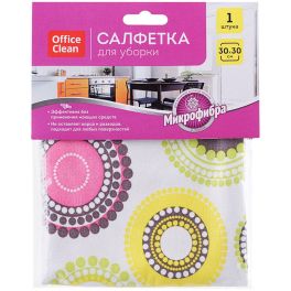 OfficeClean Салфетка для уборки «Универсальная», микрофибра, 30*30см, европодвес 304815