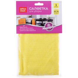 OfficeClean Салфетка для уборки «Универсальная», микрофибра, 40*40см, европодвес 304816