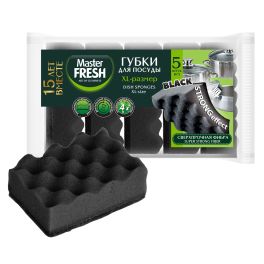 Master FRESH Губки д/мытья посуды STRONG, 5шт BLACK С0007919 1/40