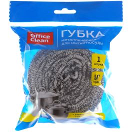OfficeClean Губка для посуды OfficeClean, большая, металлическая, спиральная, 1шт., 8*7см (50г)