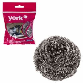 Губка для посуды York «Макси», спиральная, стальная, 1шт., 8*8*4см