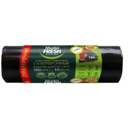 Master FRESH пакеты д/мусора XXXL суперпрочные 160л, 10шт (ЧЕРНЫЕ) 28мкм усиленное дно С0007143 1/15