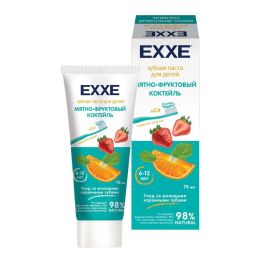 EXXE Детская зубная паста с кальцием «Мятно-фруктовый коктейль», 75 мл (с 6 лет) С0006802 1/12