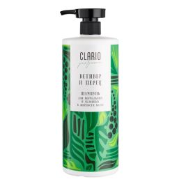 CLARIO Парфюмированный шампунь для нормальных и склонных к жирности волос «Ветивер и перец», 1000 мл