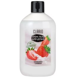 CLARIO Крем-гель для душа «Клубника и сливки. Деликатное очищение», 400 мл 02141107 1\5