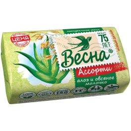 Мыло      «ВЕСНА Ассорти» 90г Алоэ и овсяное молочко 6/72