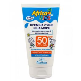 Солнцезащ. крем Floresan 150мл Солнце Ф-406 Africa kids д/защиты от солнца на суше и на море SPF 50