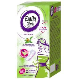 Emily STYLE MULTIFORM DEO прокладки ежедневные, 60 шт , ультратонкие, ароматизированные, чайное дере