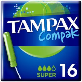 TAMPAX Compak Тампоны женские гигиенические с аппликатором Super Duo 16шт ПрепакКороб