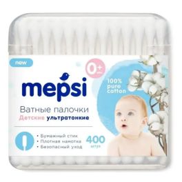 MEPSI Детские ватные палочки ультратонкие, 400 шт. 1/48