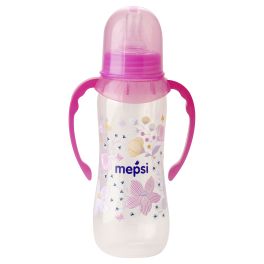 MEPSI Бутылочка для кормления с ручками с силиконовой соской 250 мл, 4+ 0203
