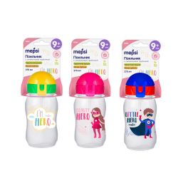 MEPSI Поильник с трубочкой 270мл, 9+ мес.,(ассорт.) (0215) (Россия)