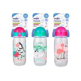MEPSI Поильник с трубочкой 400мл, 12+ мес.,(ассорт.) (0214) (Россия)
