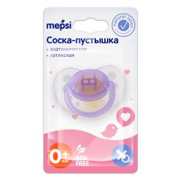 MEPSI Соска-пустышка латексная анатомическая 0+ 0300 МИКС