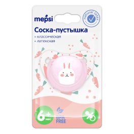 MEPSI Соска-пустышка латексная классическая, 6+ мес., «Зайчик» (0376)