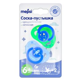 MEPSI Соска-пустышка латексная ортодонтическая 6+ 2шт 0339