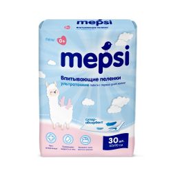 MEPSI Пеленки впитывающие ультратонкие с абсорбентом 60*90 30шт/уп 0541 1/6