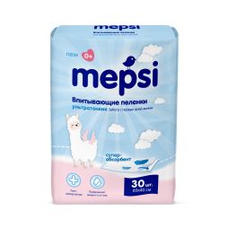 MEPSI Пеленки впитывающие ультратонкие с абсорбентом 60*40 30шт/уп 05377 1/8