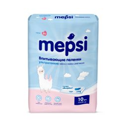MEPSI Пеленки впитывающие ультратонкие с абсорбентом 60*90 10шт/уп 0540 1/16