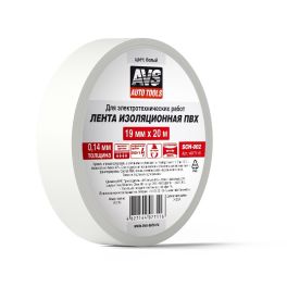 AVS Лента изоляционная ПВХ SCH-002 19 mm x 20 m (белая)  1/10/250
