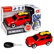 Трансформер 2в1 BONDIBOT Bondibon робот-автомобиль с отвёрткой, джип красный с велосипедом, ВВ5608