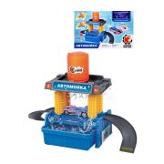 Автомойка, машина мет. Меняет цвет в теплой воде, крутятся валики, 8 дорожных знаков 870995