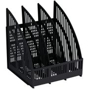 Лоток для бумаг вертикальный СТАММ «Line», сборный, 3 отделения, черный ЛТВ-01470