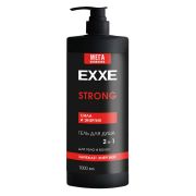 EXXE MEN Мужской гель для душа 2в1 «Сила и энергия» STRONG, 1000 мл 1/6
