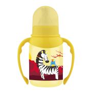 LUBBY Бутылочка для кормления с соск. мол., с руч., от 0 мес, 125 мл, PP, сил.  1\12