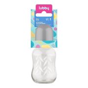 LUBBY Бутылочка для кормления с соск. мол., с тал., от 0 мес., 120 мл., стекло, сил.  1\6