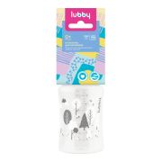 LUBBY Бутылочка для кормления с соск. мол., шир. горл., от 0 мес, 250 мл, PP, сил.  1\12