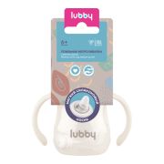 LUBBY Поильник-непроливайка, с мягк. нос., с ручк. и грузиком, Молочный, от 6 мес, 180 мл, PP  1\12