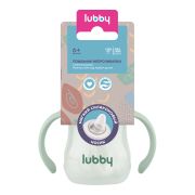 LUBBY Поильник-непроливайка, с мягк. нос., с ручк. и грузиком, Зеленый, от 6 мес, 180 мл, PP,  1\12