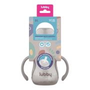LUBBY Поильник-непроливайка, с трубочкой, с ручк. и грузиком, Серый, от 6 мес, 180 мл, PP, си  1\12
