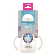 LUBBY Поильник-непроливайка, с трубочкой, с ручк. и грузиком, Молочный, от 6 мес, 180 мл, PP,  1\12