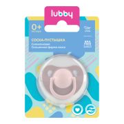 LUBBY Соска-пустышка с мягким нагубником, скош. сосок, от 0 мес., сил.  1\12