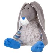 Игрушка мягконабивная Зайчик в меховом костюме с вязанными деталями, 27 см, в/п 27*14*13  RL24050-27