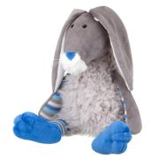 Игрушка мягконабивная Зайка в меховом костюме с вязанными деталями, 27 см, в/п 27*14*13  RL24051-27