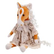 Игрушка мягконабивная Лошадка  в платье с кружевами Лизетт, 24 см, в/п 24*11*14 см