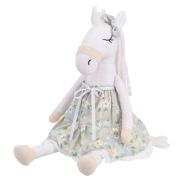 Игрушка мягконабивная Лошадка белая в платье Поллет, 30 см, в/п 30*10*10 см