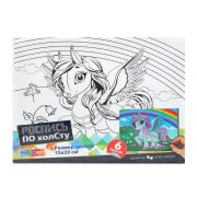 Холст по контуру 15*20 см пони МУЛЬТИ АРТ в кор.48шт CANV15X20-MA6 (48)