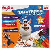 Пластилин классический БУБА 12 цв (180 г) MultiArt в кор.16шт MCL-55185-12-180-BB