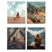 Тетрадь КЛЕТКА 96л. РАЗНЫЕ ПУТЕШЕСТВИЯ (96-8844) цветная мелов. обл., лён