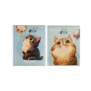 Тетрадь КЛЕТКА А5, 96л. КОТ-ПУШИСТИК (96-6320) цвет. спираль, цвет.мелов.обложка