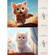 ТМ«Profit»Альбом для рисования А4 24л. ПУШИСТЫЕ КОТИКИ (24-7502) скрепка, 2диз.в сп